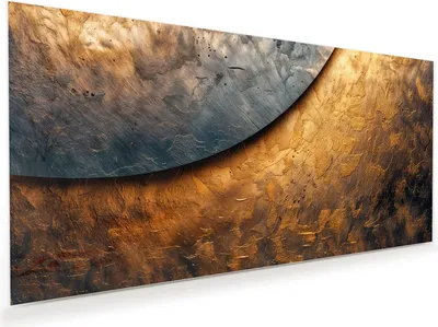 Produktbild von Glasbild 60x30cm in XXL für Wohnzimmer, Schlafzimmer Motiv Abstraktes Metall