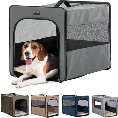 Produktbild von Famanu Transportbox für Hunde und Katzen - leicht und faltbar - ideal für Reisen mit dem Auto