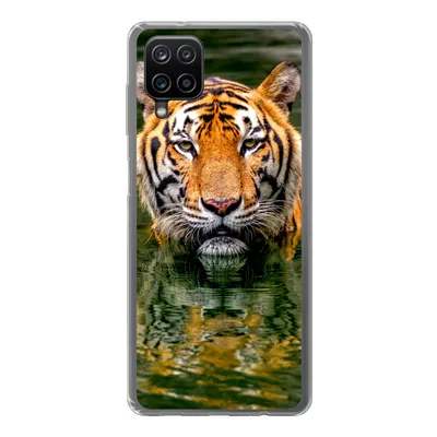 Produktbild von MuchoWow® Handyhülle Schutzhülle Hülle für Samsung Galaxy A12 Tiger - Wasser - Spiegelung Silikon Softcase Handy Hülle - Bild