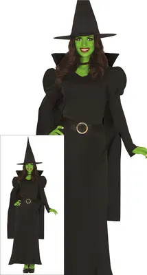 Productafbeelding van Heksen Halloween outfit, magische transformatie. Donkere heksenkostuum, betoverende heksenjurk, maat: 42 - 44 (L), kleur: zwart