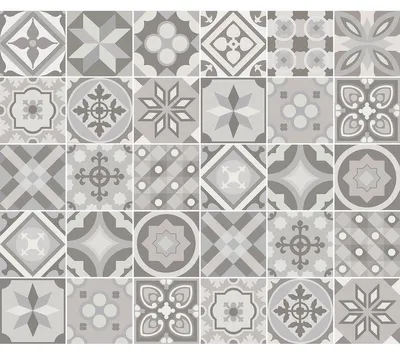 Obrázok produktu pre Samolepiace nálepky na stenu v štýle obkladov do kuchyne a kúpeľne – 30 nálepiek v štýle cementových obkladov (10 x 10 cm)