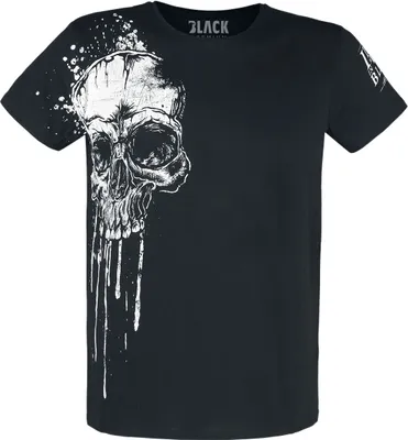 Produktbild von Black Premium by EMP Uni schwarzes T-Shirt mit Totenkopf-Print 4XL