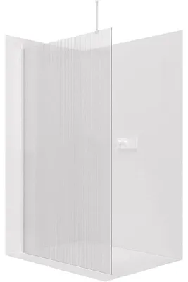 Obrázek produktu pro Sprchová zástěna Walk-in Onyx Top Round L/P - 8 mm - kulatá vzpěra - bílá matná, rýhované sklo - 50x200 cm