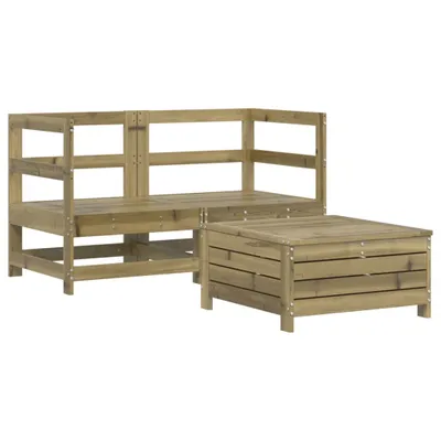 Produktbild von vidaXL 3-tlg. Garten-Sofagarnitur Kiefernholz Imprägniert