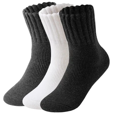 Immagine prodotto di Calze termiche da donna, calde, spesse e confortevoli, ideali per l'inverno, taglia 35-38, disponibili nei colori nero, bianco e grigio scuro