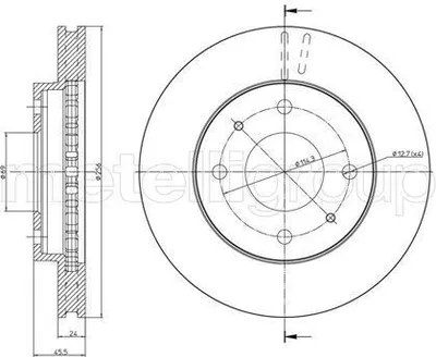 Produktbild von 2x METELLI Bremsscheibe 23-0653 für HYUNDAI SANTAMO für KIA JOICE 45 3mm 256 0mm