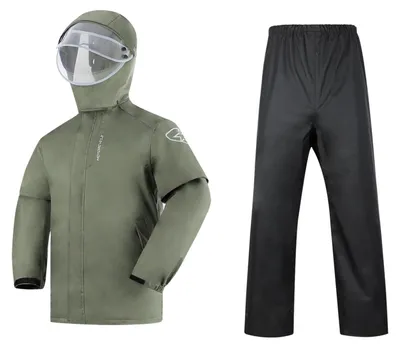 Imagen del producto de Chaqueta impermeable para exteriores con pantalón a juego, conjunto impermeable