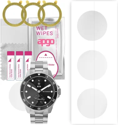 Produktbild von apgo 3 Stück Schutzfolie, klar, kompatibel mit Withings ScanWatch Nova Smartwatch, Hydrogel Displayschutzfolie mit Positionierhilfe, Displayfolie, robust und kratzfest