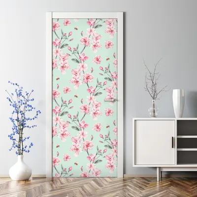 Produktbild von Dekorative Aufkleber Tür Deko selbstklebend Türtato Türposter Blumen orientalisch 77 x 200 cm