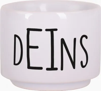 Produktbild von Eierbecher aus Keramik mit lustigem Aufdruck - Witziges Geschirr zum Frühstück (Deins)