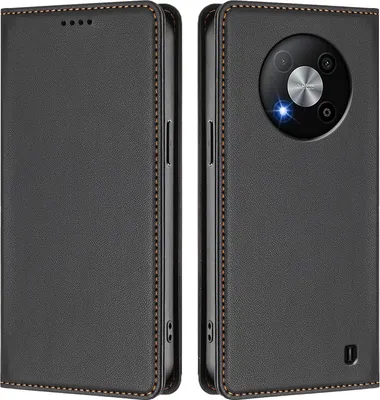 Obrázek produktu pro Kožené pouzdro pro ZTE Blade A73 5G, magnetické flipové pouzdro zPolyuretankůže se stojánkem Černá