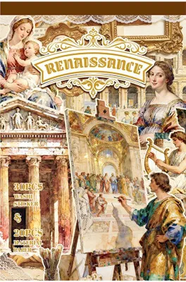 Produktbild von Simno® Vintage-Stickerbuch, 50 Blatt, für Scrapbooking – Renaissance