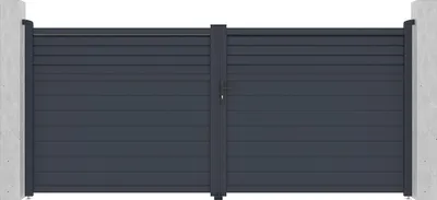 Produktbild von Drehkreuztür aus anthrazitfarbenem Aluminium B 397 x H 181 cm - VIAZO