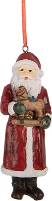 Obrázek produktu pro Clayre & Eef Vánoční visačka Father Christmas 11 cm červená plastová
