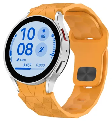 Image de Bracelet de remplacement en silicone pour Samsung Galaxy Watch FE / 6 / 5 / 4 (40 mm), motif football, couleur marron