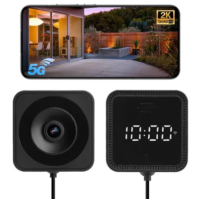 Produktbild von 1080P HD WLAN Überwachungskamera mit Uhrfunktion, Full-Color Nachtsicht IP-Kamera für Innen/Außen,magnetische, Zwei-Wege-Audio & App-Steuerung, Plug & Play