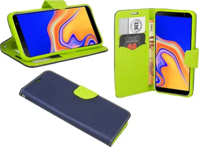 Image de Samsung Galaxy J6+ Plus ( J610F ) Flip Case Housse de protection Book Case en bleu-vert