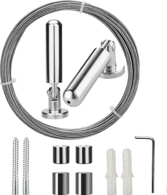Produktbild von Vorhang Seil, Gardinenstange, Edelstahl Seilspanner, Seilspanngarnitur, Wäscheleine Balkon Trocknen (5 Meter)