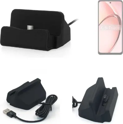 Produktbild von K-S-Trade Docking-Station kompatibel mit Oppo A3 5G CPH2683 Ladestation Dock Ladegerät Docking Station Tischständer Ständer inkl. USB Typ C Kabel