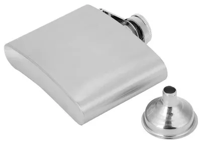 Imagen del producto de Botella de acero inoxidable para llavero, con tubo, de 1 oz, 2 oz y 4 oz, ideal para actividades al aire libre y fiestas