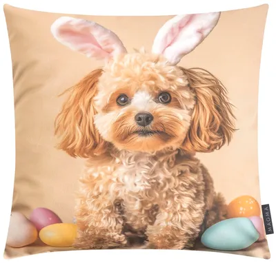 Produktbild von Magma gefülltes Kissen Easterparty 'Dog' 45 x 45 cm Beige