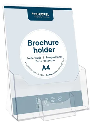 Productafbeelding van EUROPEL 350073: Tafeldisplayhouder, A4 formaat, met vak voor visitekaartjes