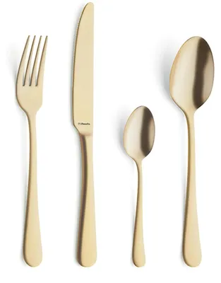 24-teilige Besteckset für 6 Personen, Mat Gold, Edelstahl