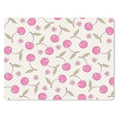 Produktbild von MuchoWow® Mauspad Mousepad Kirschen - Blumen - Tupfen - Muster 23x19 cm - Mousepads - Maus Mat - Pad - Mausunterlage - Schreibtischunterlage - Mauspad
