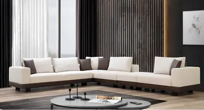 Immagine prodotto di Soggiorno divano ad angolo divano a L mobili tessili struttura in legno elegante