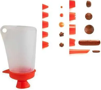 Obrázok produktu pre Mastrad Zdobiace vrecko Deco Pocket L, zdobiace vrecko s 10 nástavcami, zdobiaca striekačka, silikón, 400 ml, F38170