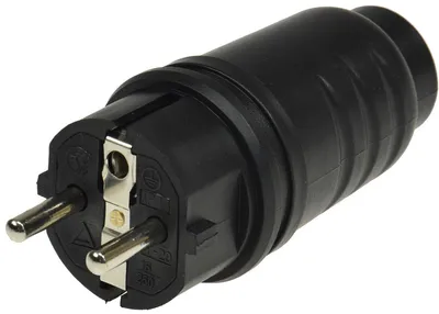 Produktbild von ChiliTec Schutzkontakt Gummistecker für Außen 250 V/16 A IP44 schwarz (Bulk)