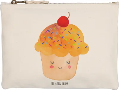 Produktbild von Mr. & Mrs. Panda Federmappe Cupcake Grösse XL Große - Weiß - Geschenk, Cupcakes, Kulturbeutel, Motivation Sprüche, Waschbeutel, Stifteetui, Küche Deko, Spruch, Pouch