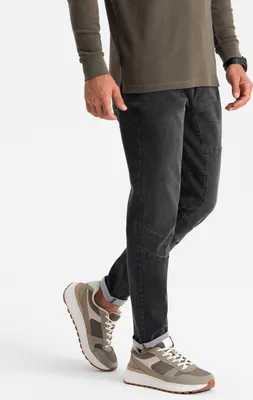 Zdjęcie produktu dla Ombre Clothing Spodnie jeansowe męskie Saidykhan czarny L