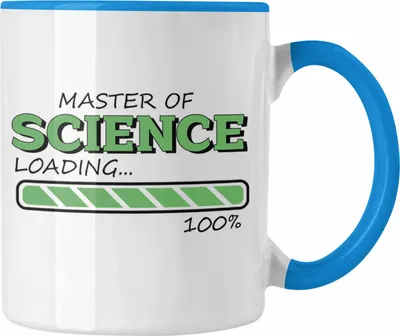 Produktbild von Trendation - Lustige Tasse "Master Of Science Loading" - Geschenkidee für Absolventen Master (Blau)