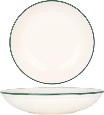 Image de Assiettes creuses Rinart - Bord vert - Porcelaine - 23 cm (900cc)