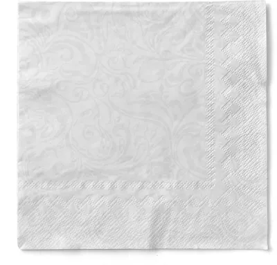 Produktbild von Tissue Serviette Lias in Weiss, 40 x 40 cm, 100 Stück - Mank - Ornamente