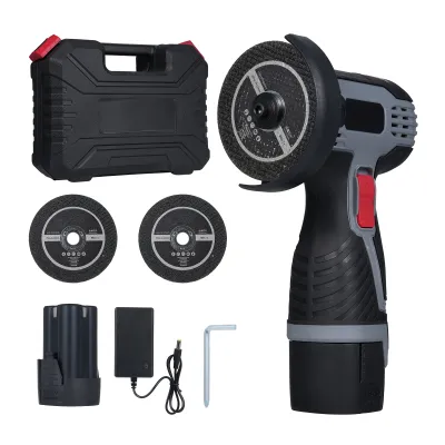Obrázok produktu pre Bezkartáčová uhlová brúska, 17000 otáčok za minútu, akumulátorová uhlová brúska, elektrické brúsne náradie, mini uhlová brúska s 16,8 V, 2000 mAh batériou a reznými kotúčmi, LED digitálny displej na rezanie leštenej tehly, dreva, kameňa, ocele