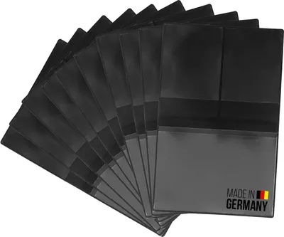 Produktbild von 10 x GGM KFZ-Scheinhüllen / Brief- und Ausweistasche (Schwarz - 3 Fächer) Etui Mappe Hülle Schutzhülle für KFZ-Schein, Ausweis und Dokumente – Germany