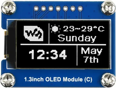 Produktbild von WaveShare 64×128, General 1.3inch OLED Display Module SPI / I2C-Schnittstelle