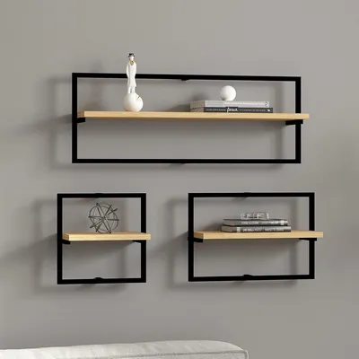 Produktbild von Gandosso - Regal, 80x20x30h cm Braun Eiche, 3 Böden