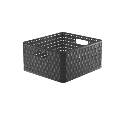 Produktbild von Aufbewahrungskorb - Anthrazit - Kunststoff - 32,8 x 30 cm - mit Tragegriffen