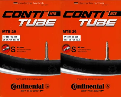 Produktbild von 2x Continental MTB 26 Schlauch 26 Zoll SV (47/62-559) SV 42mm