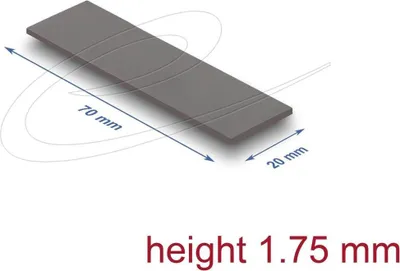Obrázek produktu pro DeLOCK 18474, Chladicí podložka, 3 W/m·K, Šedá, -60 - 180 °C, 20 mm, 70 mm