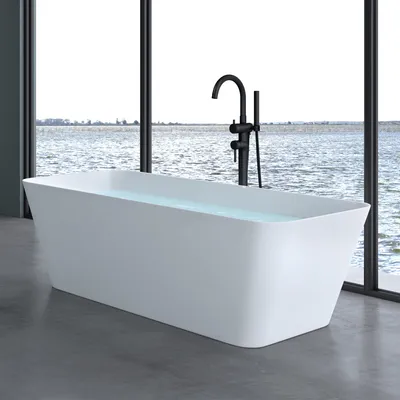 Produktbild von doporro Freistehende Badewanne Vicenza901 170x50x58cm  Überlauf eckig weiß