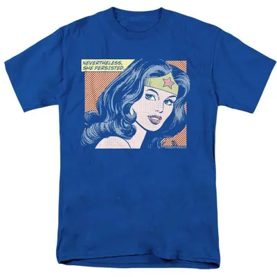 Produktbild von Wonder Woman - "Nevertheless She Persisted" T-Shirt für Herren/Damen Uni TV37554 (4XL) (Königsblau)