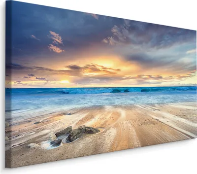 Produktbild von Fabelhafte Canvas LEINWAND BILDER 40x30 cm XXL Kunstdruck Natur Meer Strand Himmel