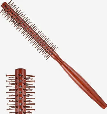 Obrázok produktu pre Okrúhla drevená kadernícka kefa s jemnými štetinami na styling