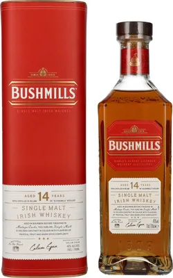 Image de Bushmills 14 Years Old Single Malt Irish Whiskey MALAGA CASK Finish 40% Vol. 0,7l en boîte cadeau