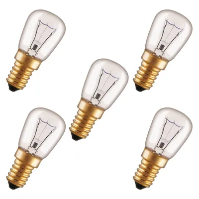 Produktbild von 5 x Backofenlampe Glühbirne 40W E14 klar Glühlampe 40 Watt ST26 Röhre 300° Doppelwendel
