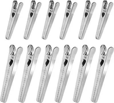 Produktbild von RVS Verschrauvingsschrauben - Herstellbare Dichtungsklammern - Für Taschen, Lebensmittel, Kaffee, Brot - RVS Schraubverschraubungsklammern - Schraubverschlussklammern - 12 Stück